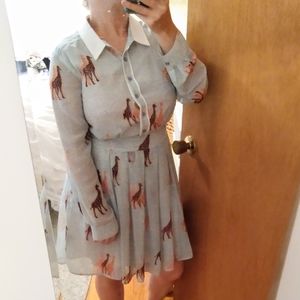 Giraffe Print Button-up Dress